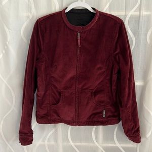 Harley Davidson, Reversible, Burgundy Corduroy & Solid Black Jacket, Siz…